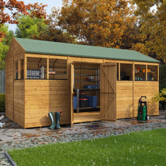 16x8 BillyOh Pro Reverse Apex HD Large Heavy Duty Wooden Workshop Shed High Ceiling Apex Shed
