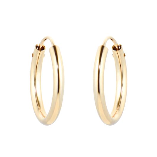 9ct Yellow Gold 13mm Hoop Earrings