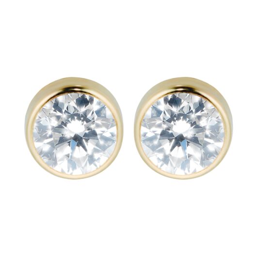 9ct Yellow Gold Cubic Zirconia Stud Earrings