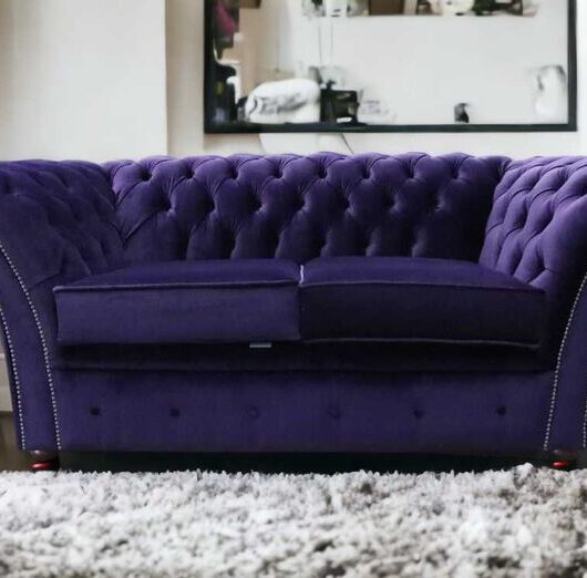 Amethyst Purple Velvet Chesterfield Balmoral Sofa 2 Seater