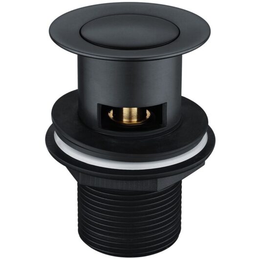 Nes Home - Black Matt Click Clack Pop up Slotted Basin Waste